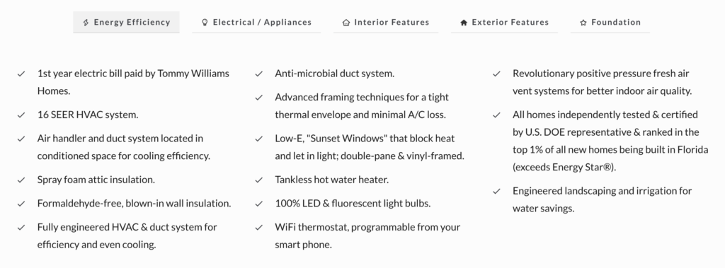 energy efficiency features